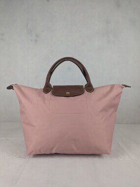 Longchamp Le Pliage Tote Bag Pink Nylon Leather - Preowned - Great Condition